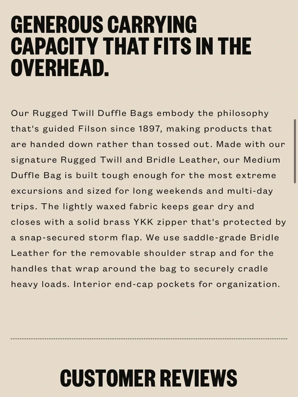 Filson MEDIUM RUGGED TWILL DUFFLE BAG